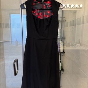 White House Black Market Black Dress with Red Floral Lining